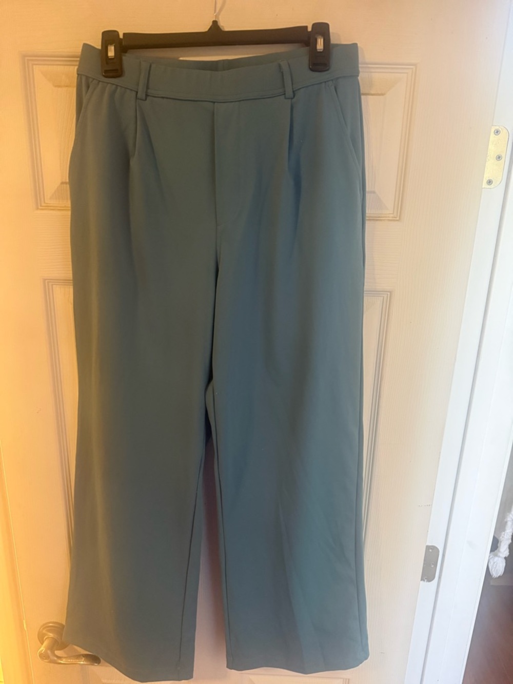 HALARA Wide-Leg High-Waist Pants in Slate Blue-Green